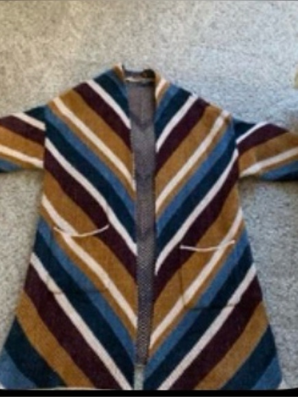 Zara chenille chevron stripe jacket cardigan